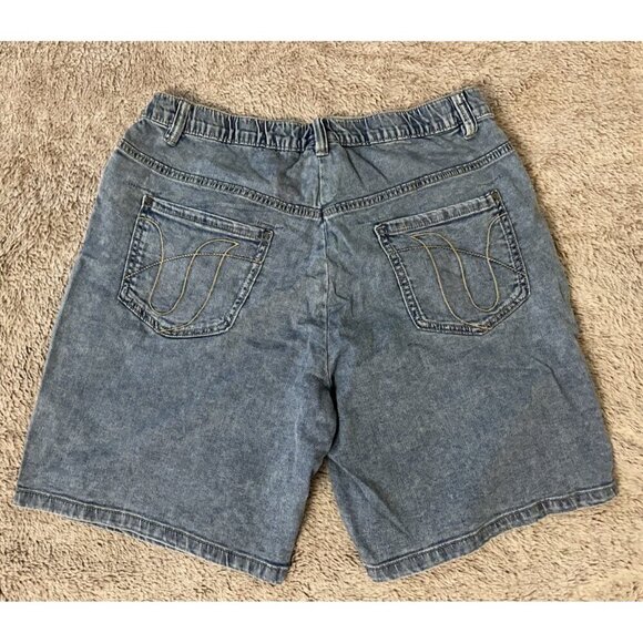 Pure By Ulla Popken Shorts Women’s Size 14 Blue Burmuda New - Picture 12 of 14